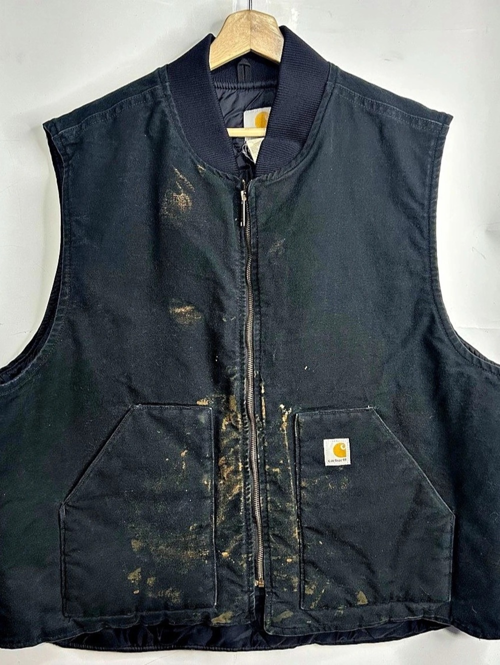 Carhartt Relaxed Fit Firm Duck Insulated Rib Collar Vest (V01) ) Black Workwear